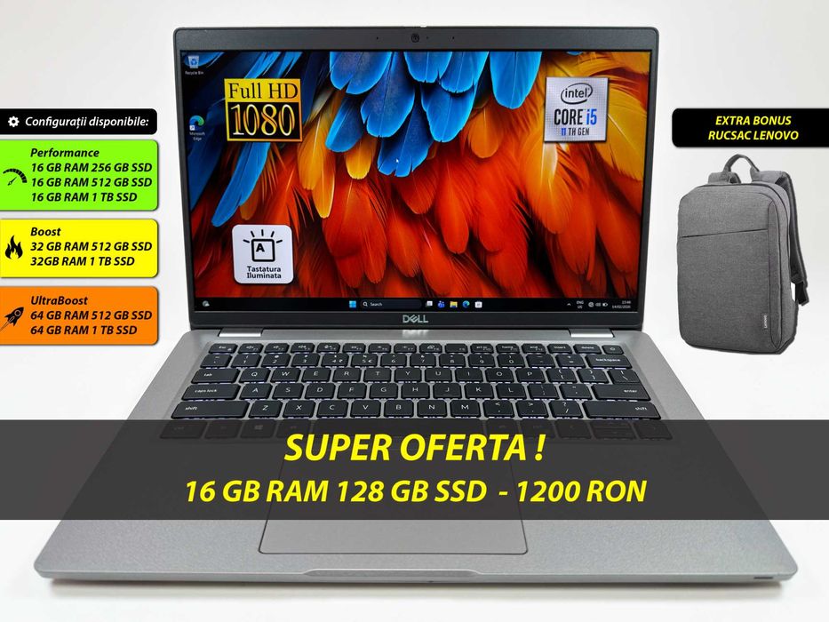 Laptop Dell Latitude i5 16gb ram 128gb ssd 14 inch FullHD Garantie 1an