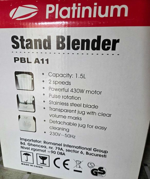 Blender platinium 1,5 l vas sticla
