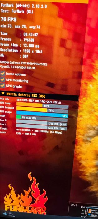 MSI GeForce RTX 3050 VENTUS 2X 8G OC  — употребявана