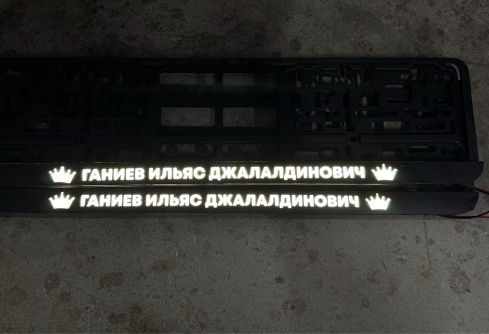Светящиеся LED именные подномерники.