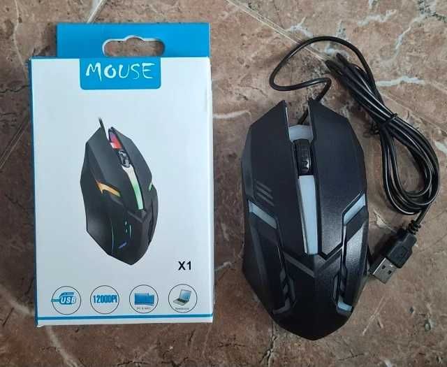 Оптична Геймърска Мишка с RGB подсветка, USB, DPI=1200