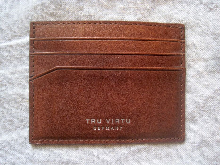 Portofel carduri Tru Virtu Wallet Soft Natural Brown, piele, nou