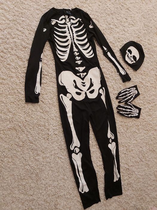 Costum Halloween schelet baiat 12 13 ani