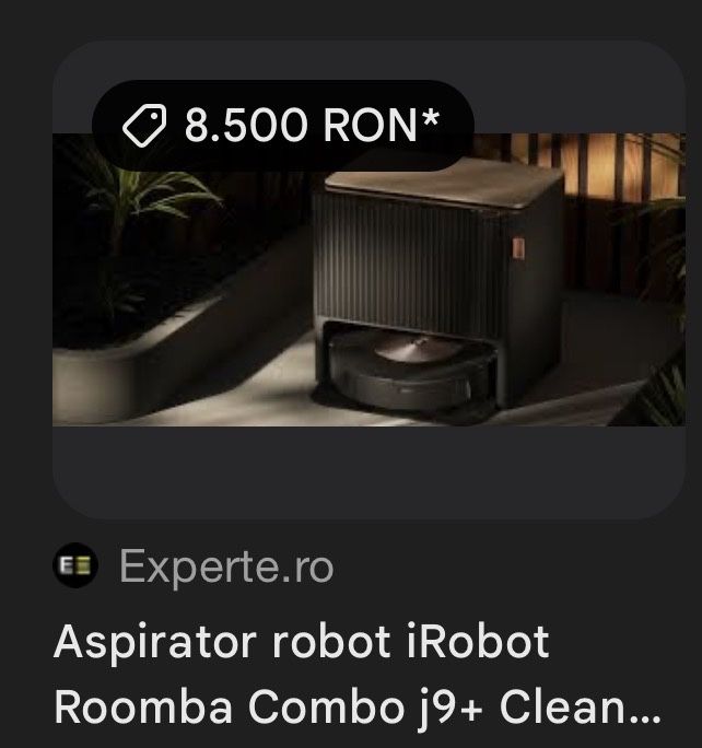 iRobot Roomba Combo j9+ Auto-Fill Clean Base, aspirare + mop, model premium, stare foarte bună