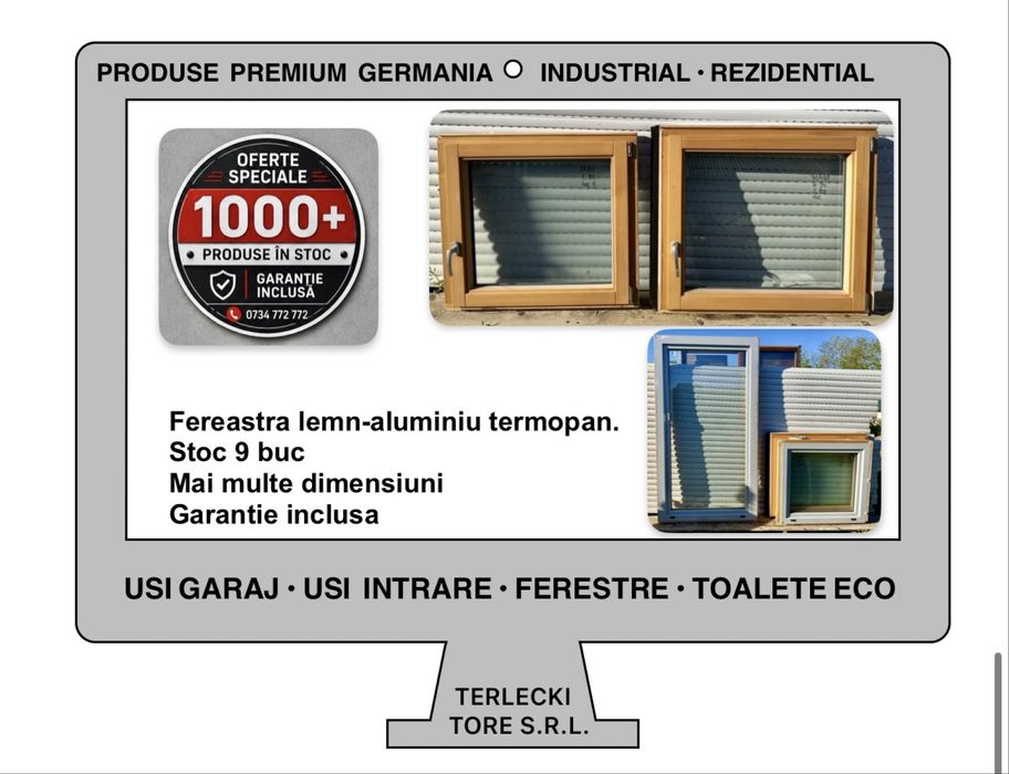 Ferestre lemn aluminiu termopan mai multe dimensiuni Germania Garantie