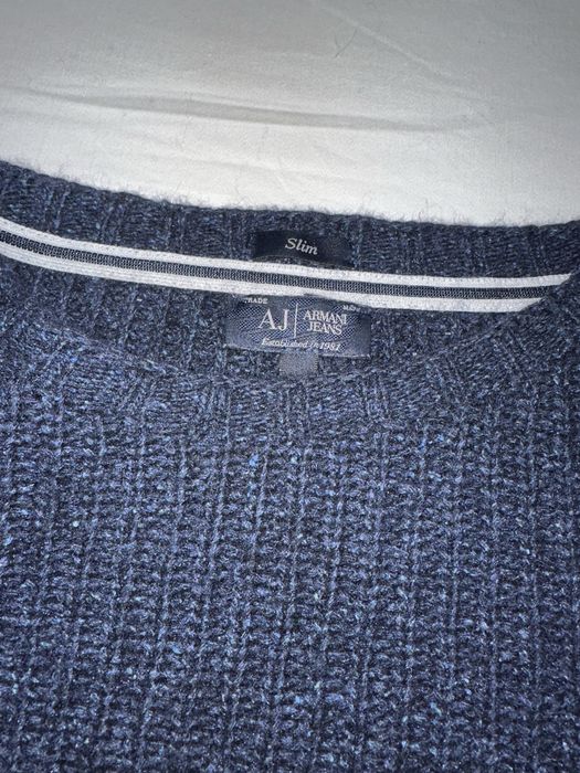 Pulover Armani Jeans Albastru din lână