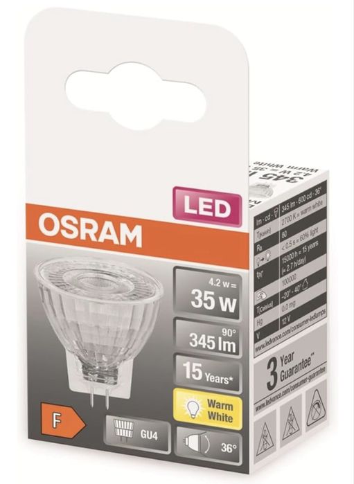 Bec reflector LED OSRAM MR11 GU4 Alb cald