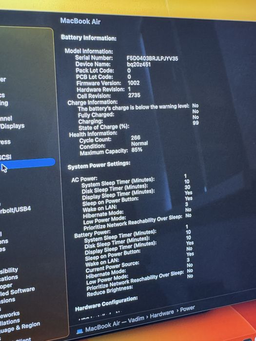 Macbook Air M1, 8/256