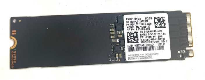 SSD Samsung PM991,512GB, PCIe 3.0, bulk, format 2280, PCIe Gen3 x4, V-NAND, NVMe