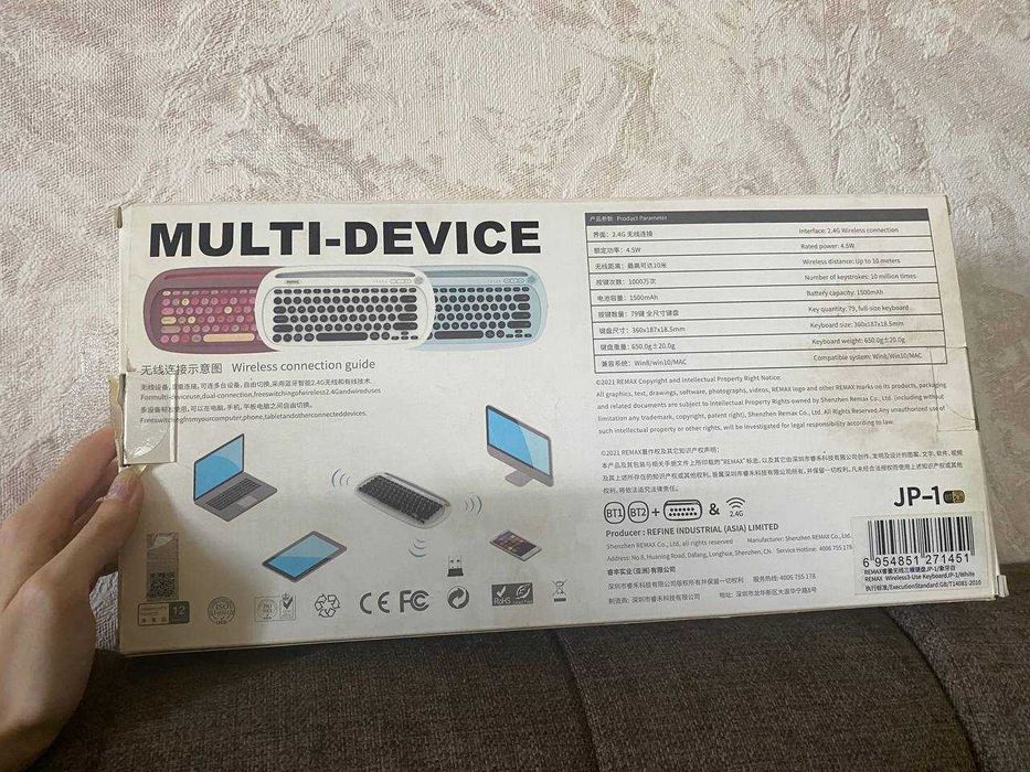 Беспроводная клавиатура RemaxJP-01подключ к 3 устройствам одновременно