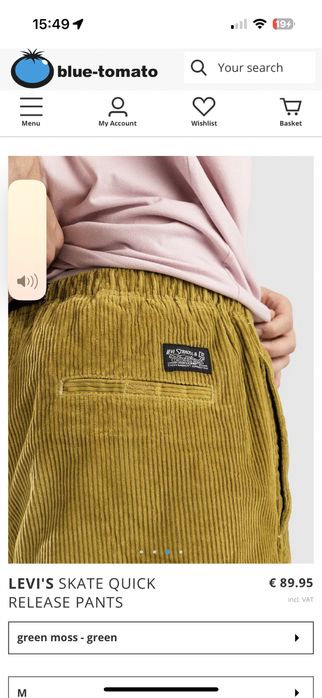 Pantaloni LEVI’S skate quick release noi XL