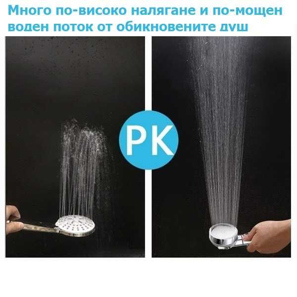 Функционална и модерна слушалка за душ с 3 режима на струята