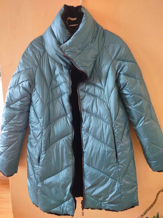 Уникално зимно двулицево яке/меко палто