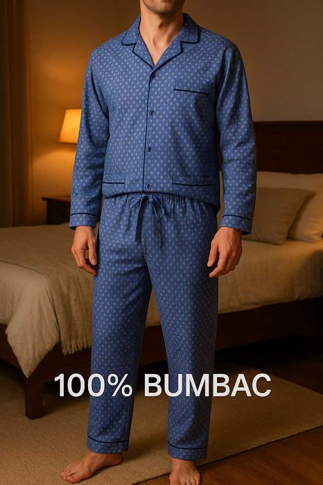 Pijama barbati bumbac 100% Finet, marca Global