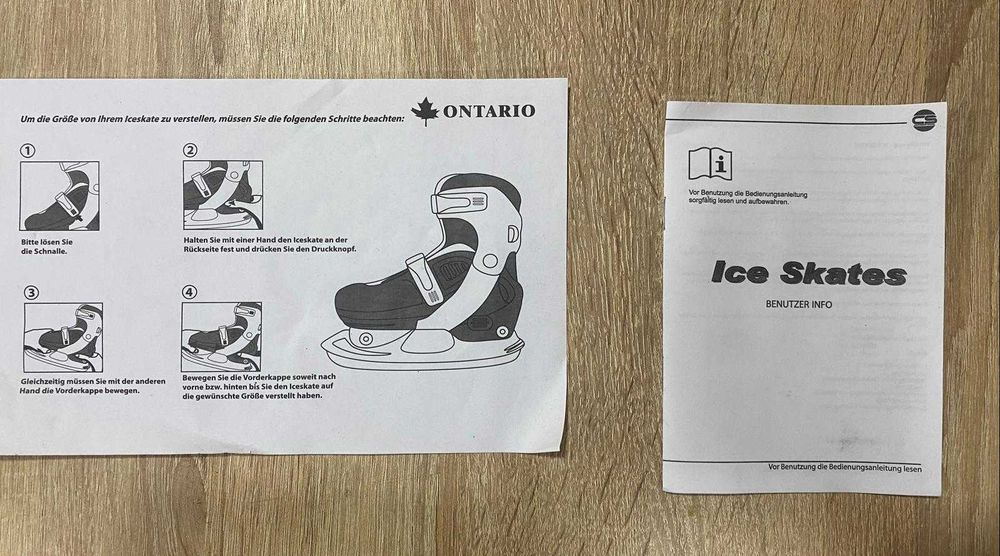 Patine de gheață reglabile Ontario pentru copii mărime 32-35 Alb/Roz