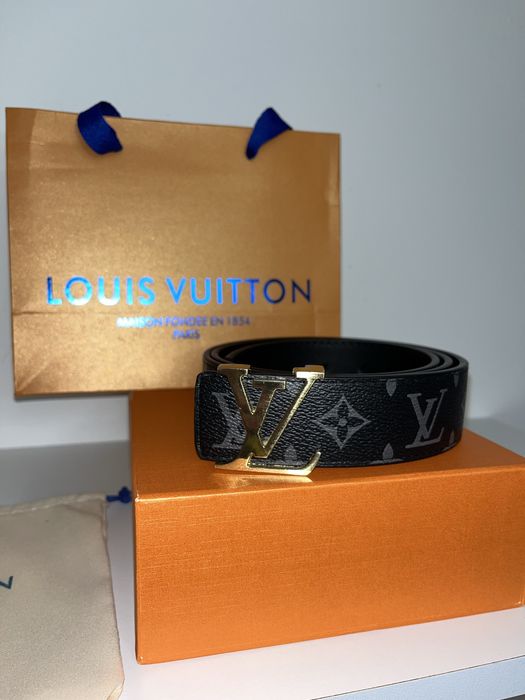 Curea Louis Vuitton Gold Logo Black Pattern