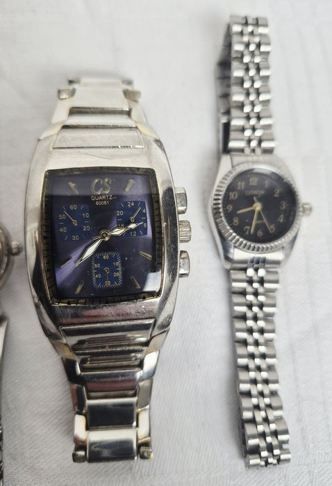 Lot 4 ceasuri de mână, Ellesse, Citizen, Zeon, cu quartz, din oțel inoxidabil.