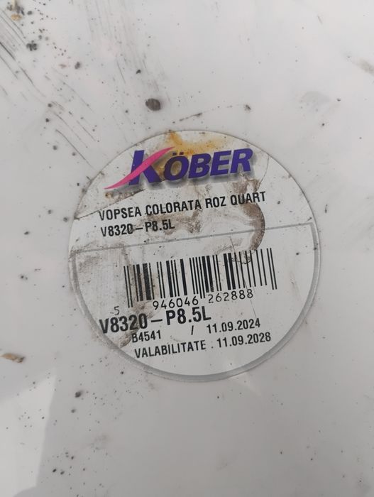 Vopsea lavabila gata colorata Roz Quartz 8.5 l Kober