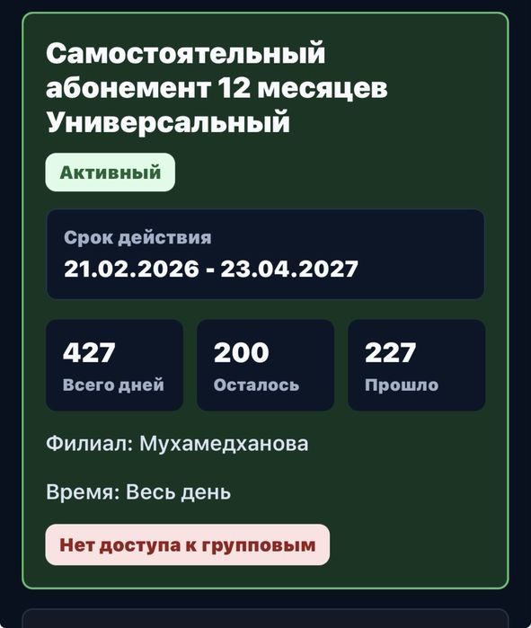 абонемент спортзал Underground