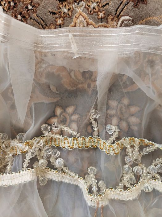 Тюль  с вышивкой  обьемной