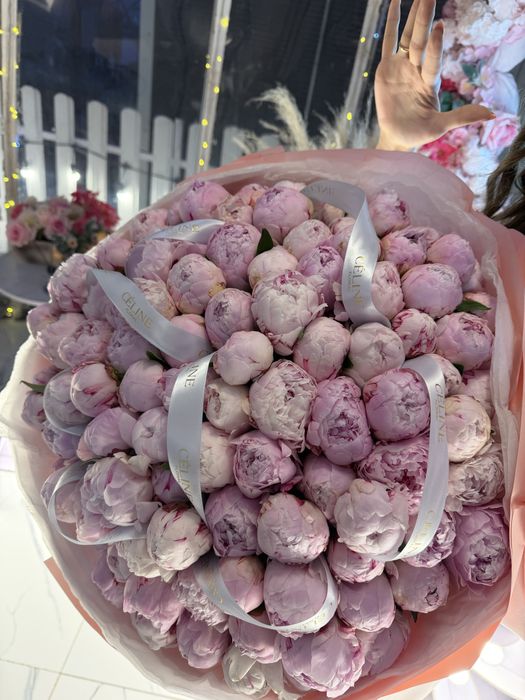 Цветы пионы 101шт