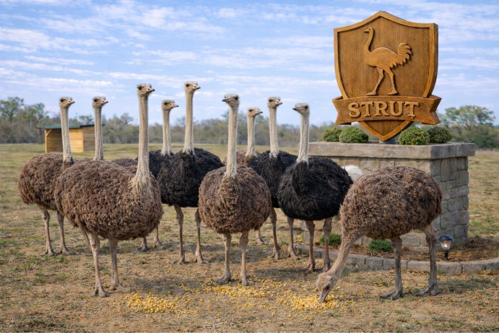 Struți africani maturi – strut reproducător ferma MY OSTRICH