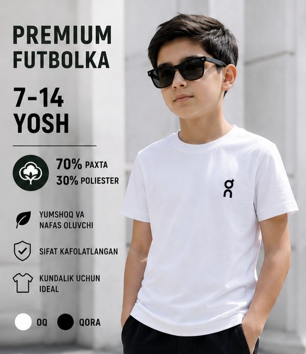 Bolalar uchun Premium Futbolka(7-14 Yosh)