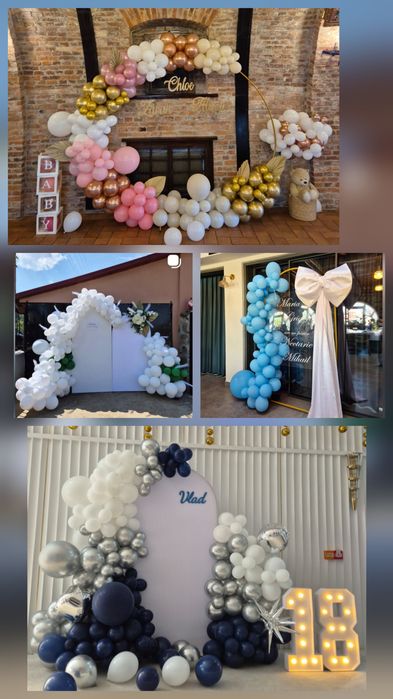 Aranjament  decor baloane flori nunta botez majorat