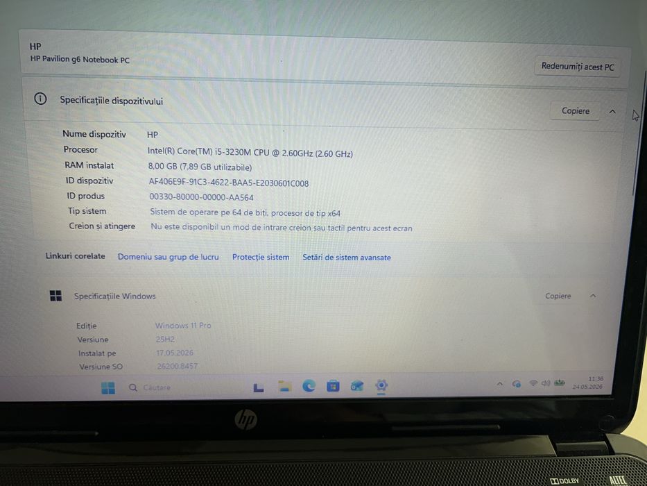 Vand Laptop Hp, functioneaza perfect, Windows 11 Pro