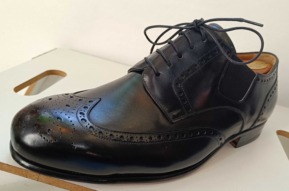 Pantofi derby de lux 43 brogue GREVE NOI lucrati manual piele naturala