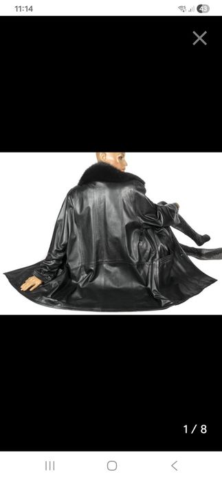 Vind haina de piele cu guler de blana de vulpe