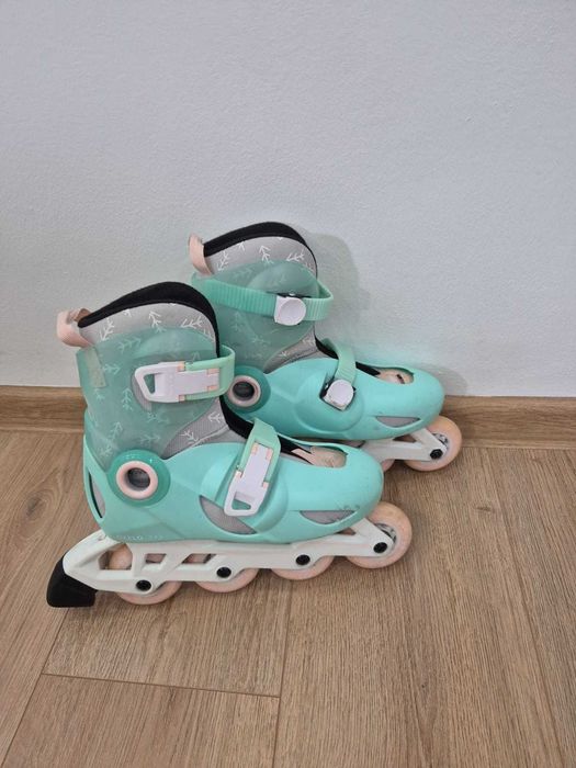 Role copii Oxelo Play5 30-32 + protectii S, stare foarte buna
