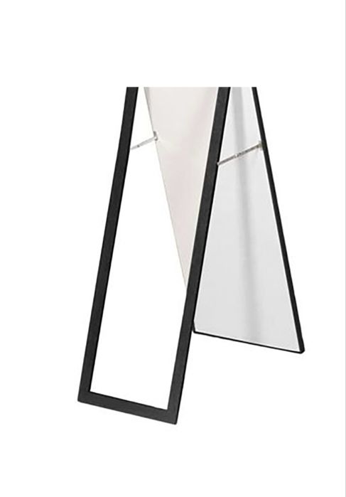 Огледало, Със стойка, 40 х 160, Дъб, Черен