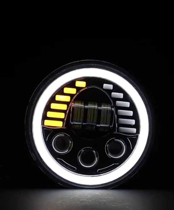 Комплект от 2бр. универсален 18см ЛЕД LED халогена 12v-24v къси/дълги