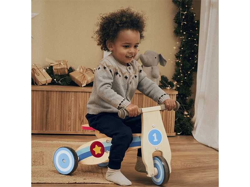 НОВИ!  Дървен велосипед триколка за бутане колело за баланс