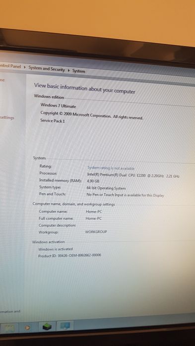 Desktop, cu mouse si tastatura