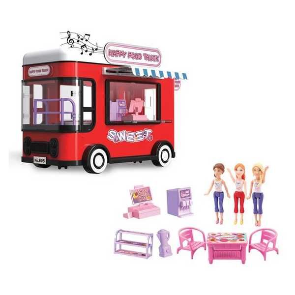 Кафе-камион Mercado Trade, За сладолед с 3 кукли и аксесоари