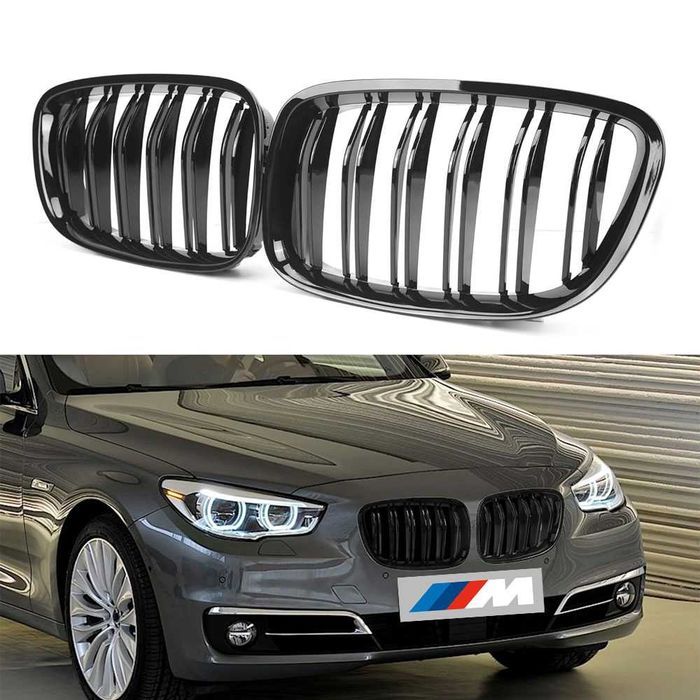 Set 2 grile duble M negru lucios BMW Seria 5 GT F07
