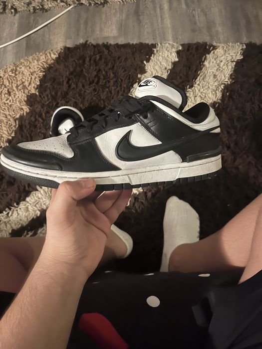Pantofi sport, W Nike Dunk Low Twist, Piele naturala, Alb, Negru