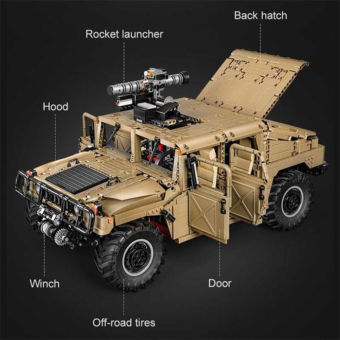 Конструктор Lego CADA Военен Джип Humvee 1:8 Моторизиран 3935ч. 53см.