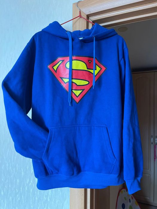 Толстовка superman (унисекс, новая, тёплая)