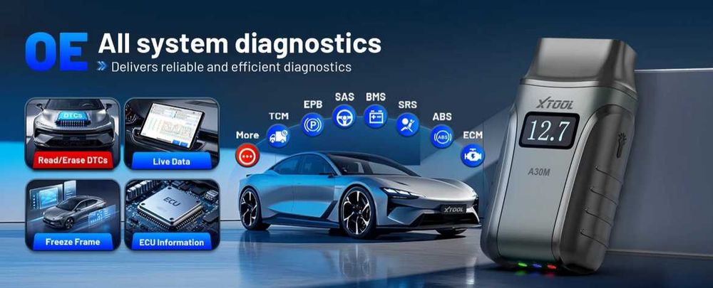 Продавам автомобилен скенер/диагностика XTOOL A30М, доживотен ъпдейт