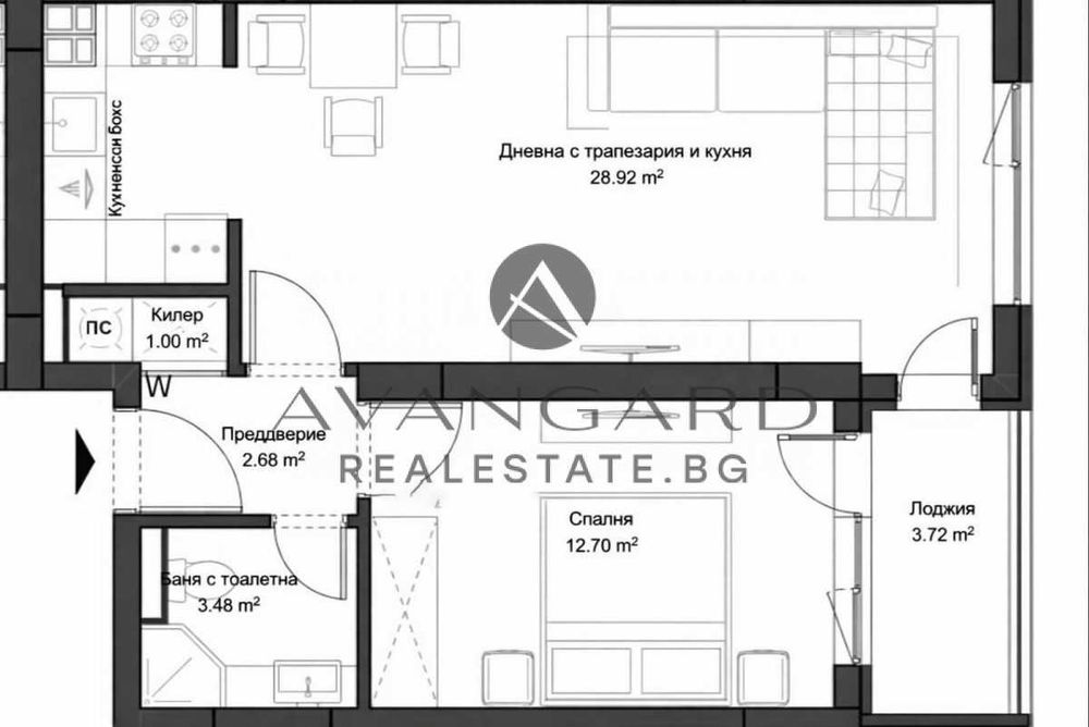 оф.25522 Просторен двустаен пред акт 14/ Южен