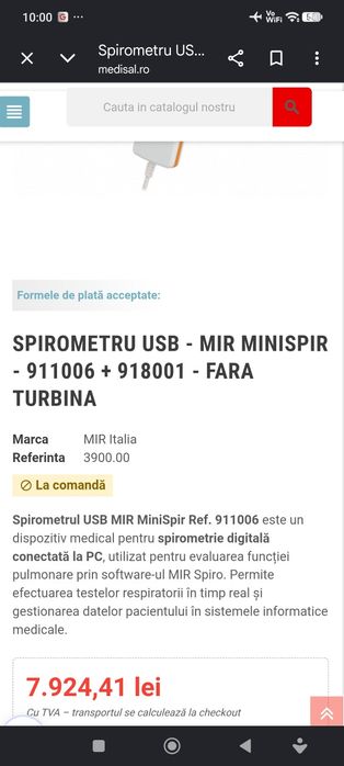Spirometru MIR MiniSpir - 911006