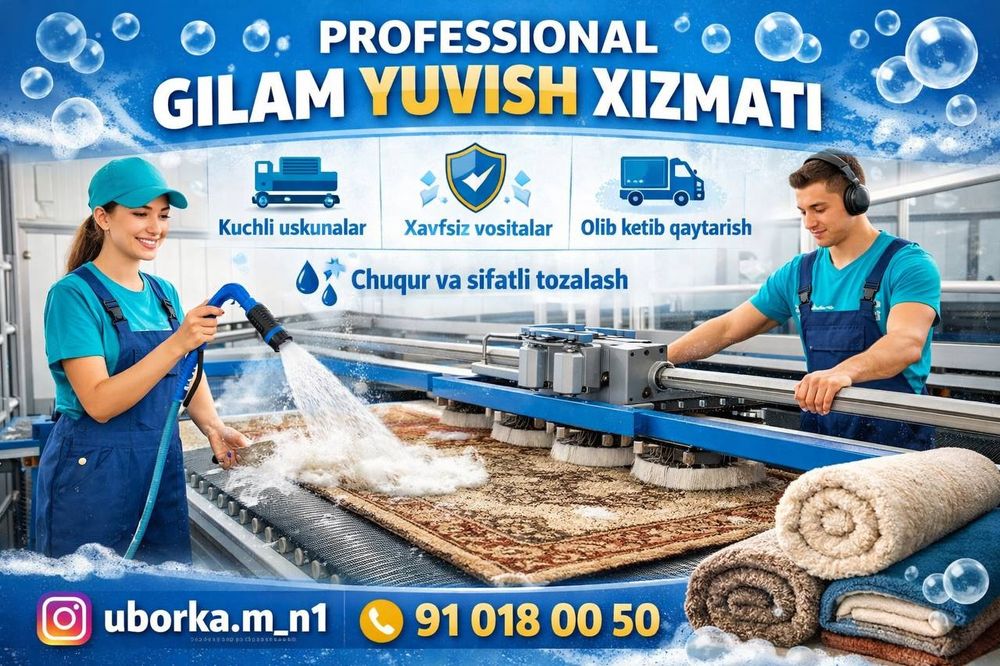 Uy va ofis tozalash xizmati Генеральная и текущая уборка квартир и дом