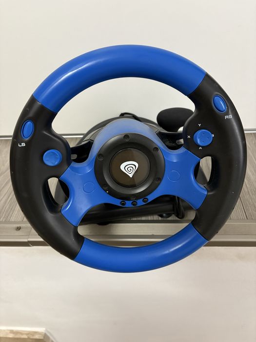 Volan gaming, Genesis Seaborg 350 Racing, PC/Consola, Negru/Albastru