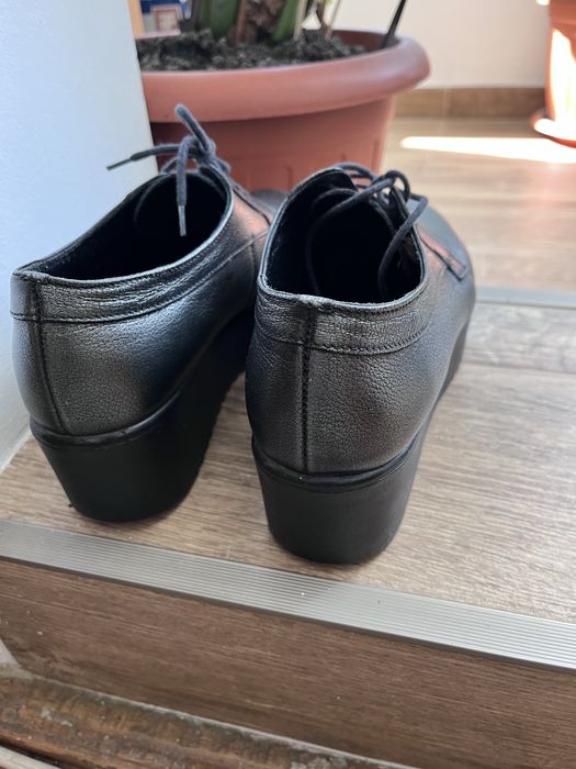 Pantofi wojas dama gri metalizat piele aproape noi