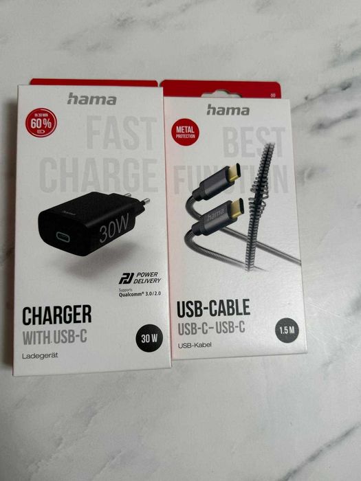 Set Încărcător 30W USB-C PD + Cablu USB-C – USB-C 1.5m