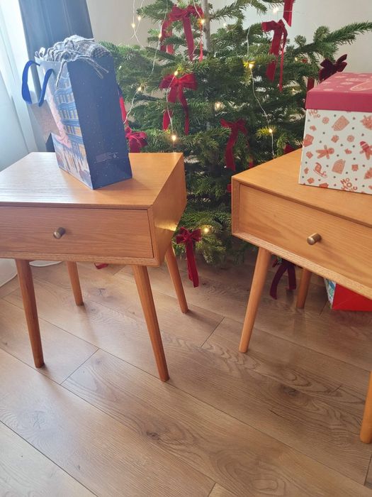 Set de noptiere (2 buc) cu sertar – stejar natur