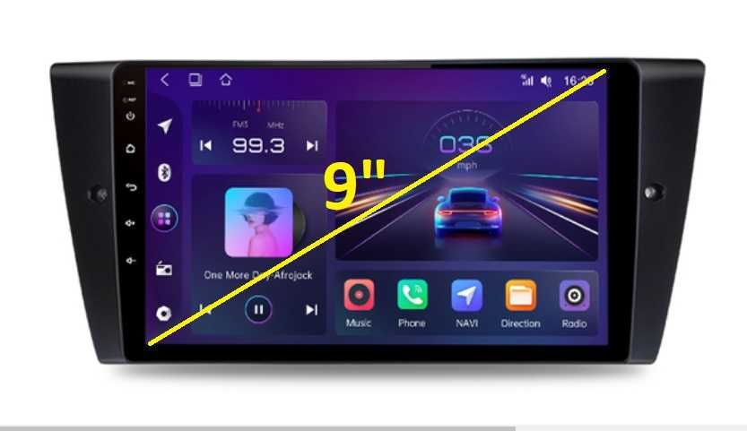 Мултимедия 9" Android 14 за BMW 3 E90 E91 E92 навигация Carplay Auto